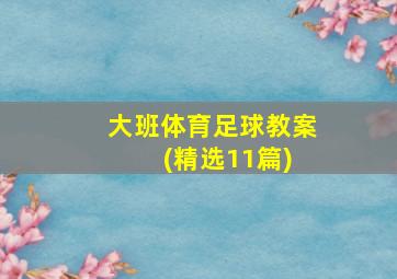 大班体育足球教案 (精选11篇)